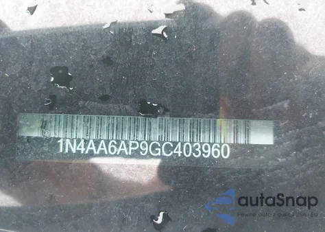 2016 Nissan Maxima 3.5 Sl z USA, uszkodzony, nr VIN 1N4AA6AP9GC403960